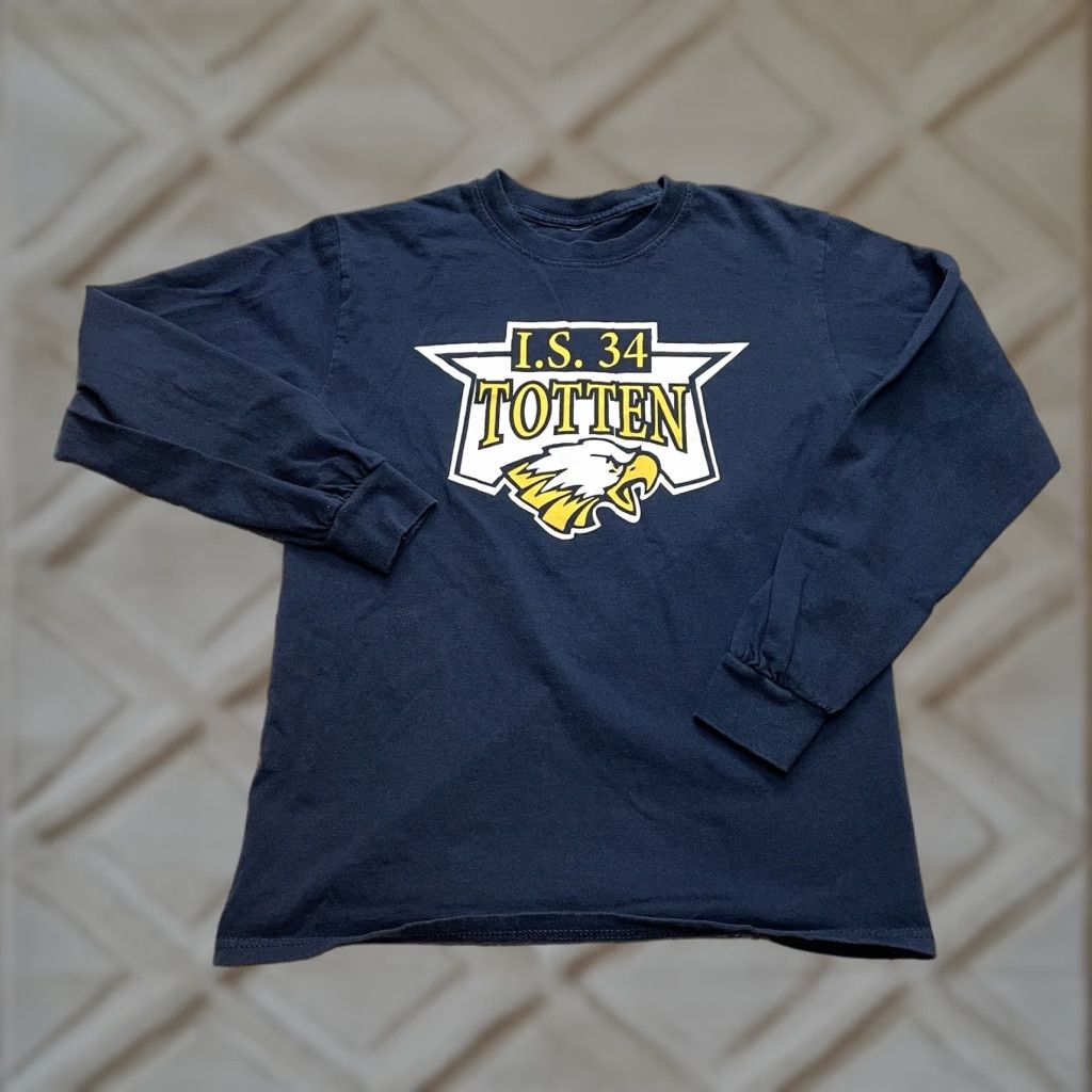 Vintage I.S. Totten Shirt Women’s Medium Blue Long Sleeve Cotton Crew Eagle Logo Tee Size M / US 6-8 / IT 42-44 - 1 Thumbnail