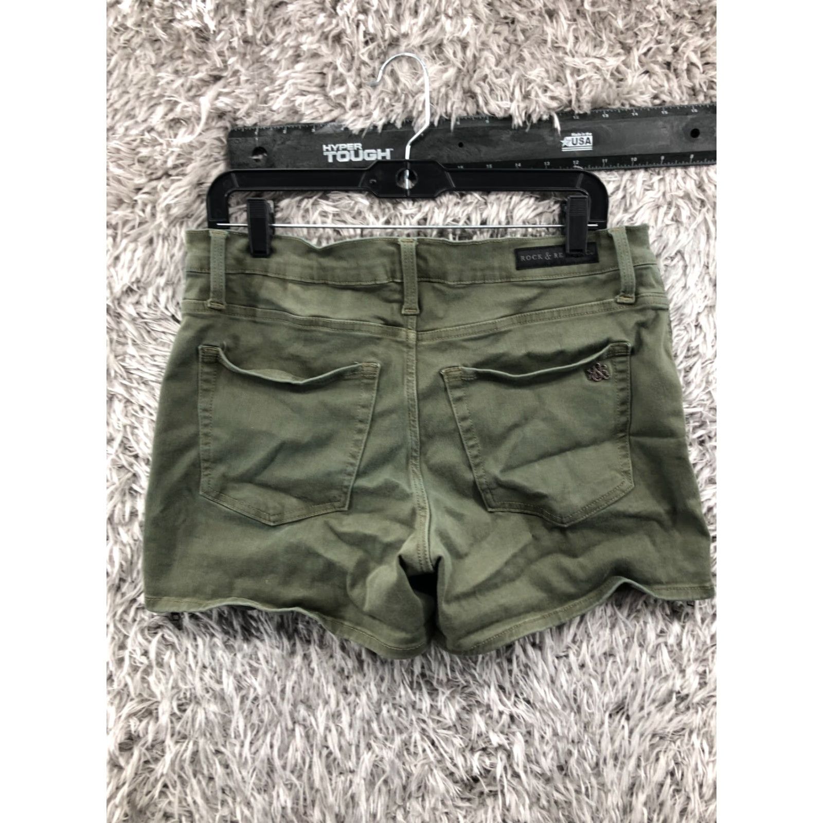 Vintage Rock & Republic Boyfriend Shorts Womens Size 14 Mid Rise Green Side Zip Rock & Republic Collection Contrast Logo 5-Pocket Casual Shorts Womens Size 36" / US 14 / IT 50 - 6 Thumbnail