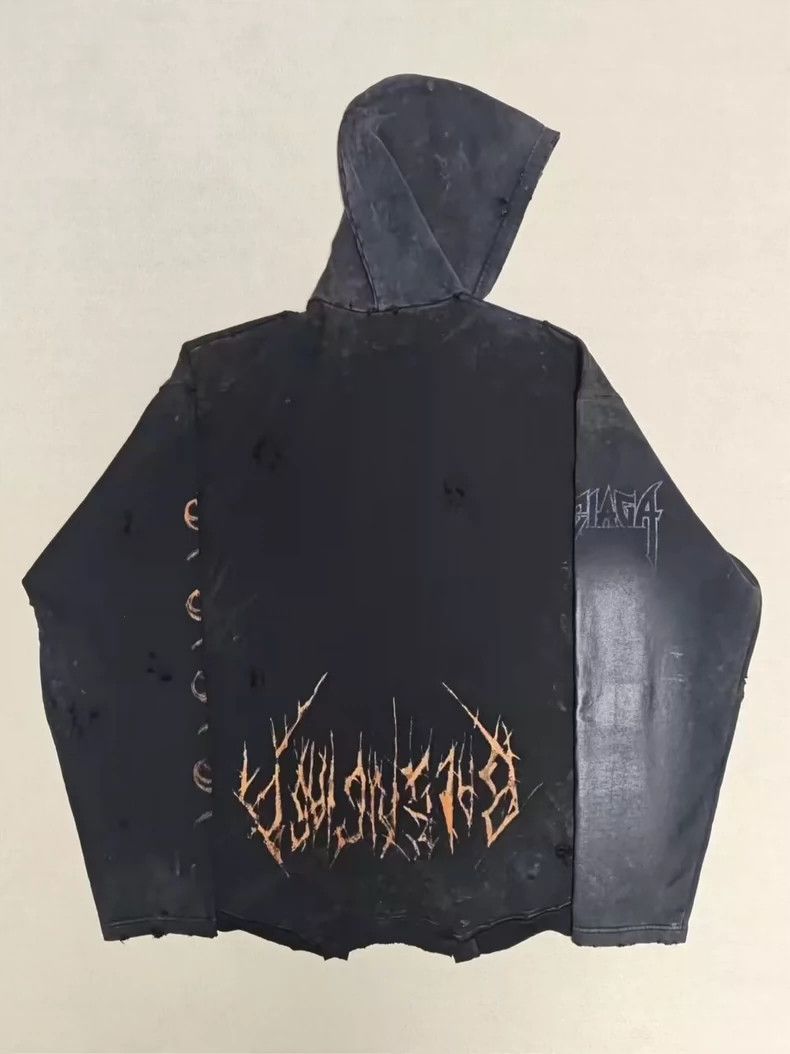 Balenciaga Balenciaga Reversed brush wax mud dyeing iron tower Hoodie Size US L / EU 52-54 / 3 - 3 Thumbnail