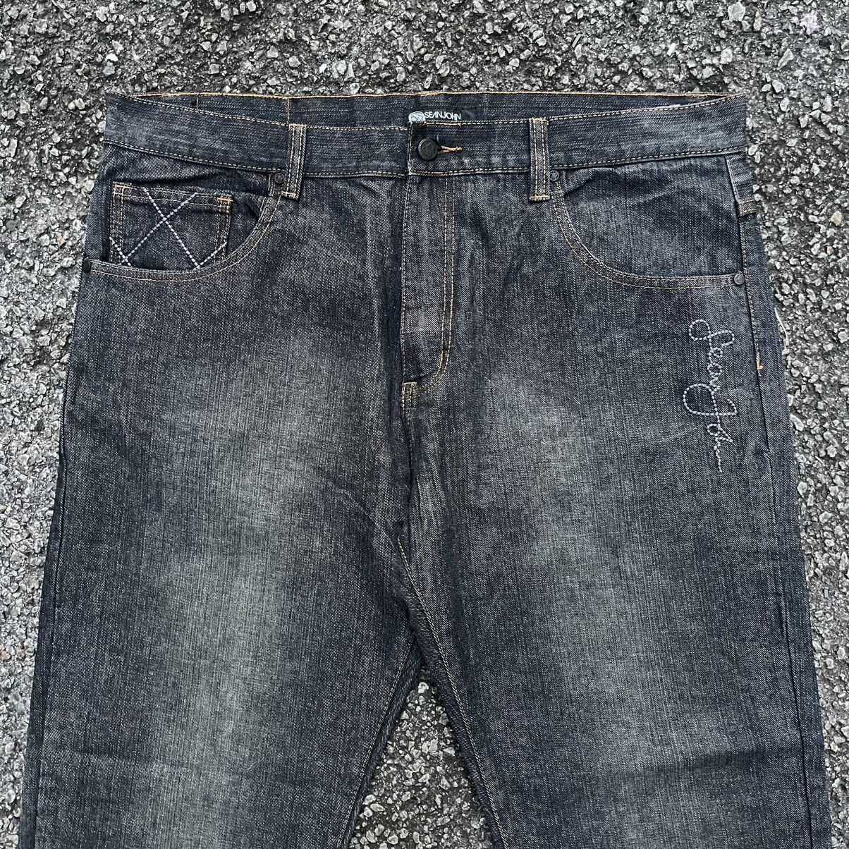 Sean John Y2K Vintage Sean John Embroidery Jeans Faded Black Denim Size US 40 / EU 56 - 3 Thumbnail