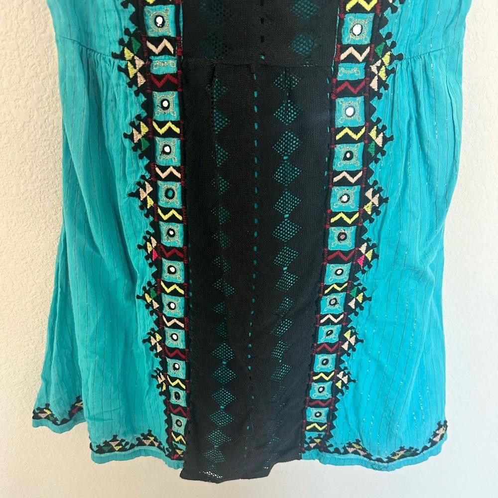 Free People Free People Water Lily Embroidered Turquoise Blue Dress 4 Size S / US 4 / IT 40 - 5 Thumbnail