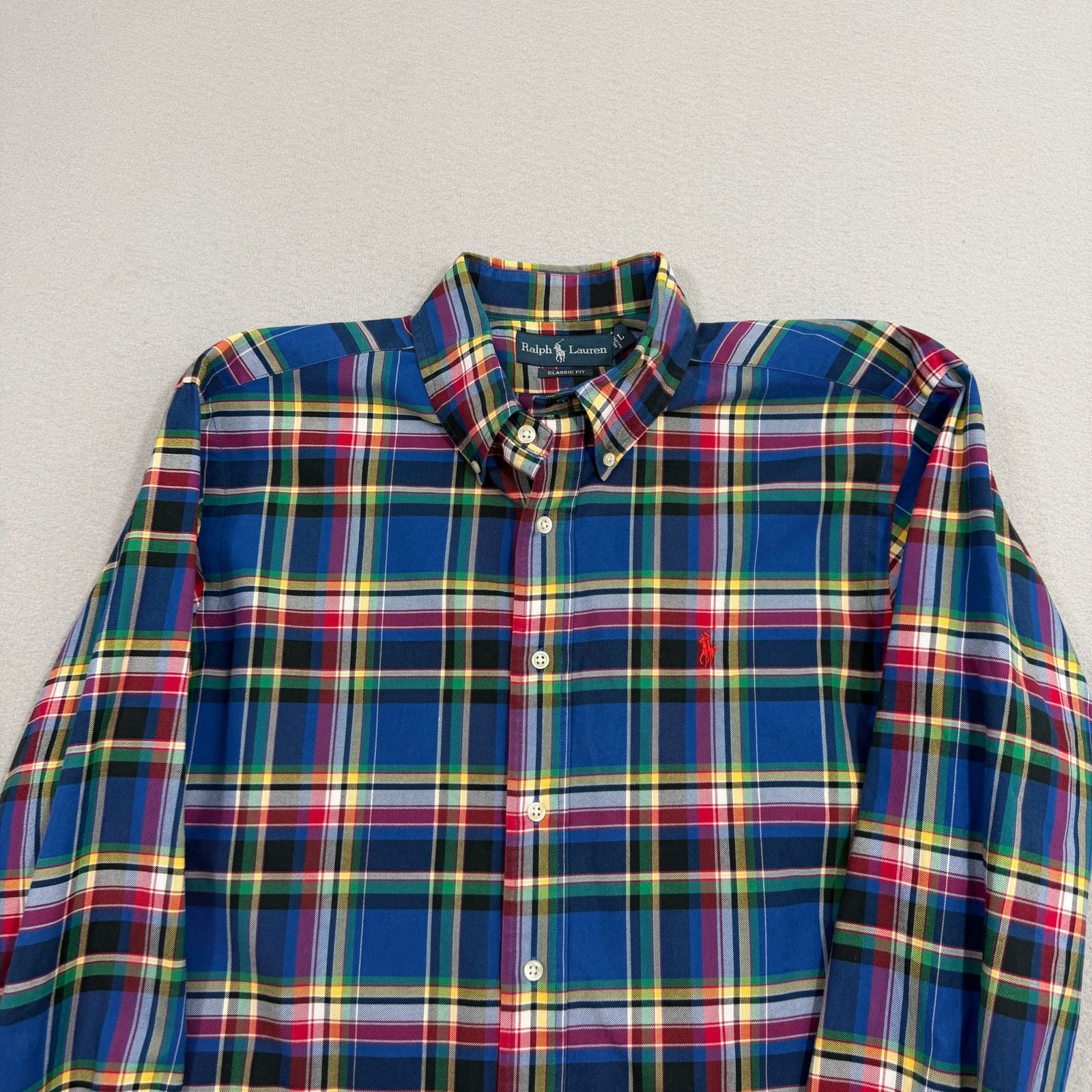 Polo Ralph Lauren Vintage Polo Ralph Lauren Classic Fit Shirt Men's Large Blue Size US L / EU 52-54 / 3 - 2 Thumbnail