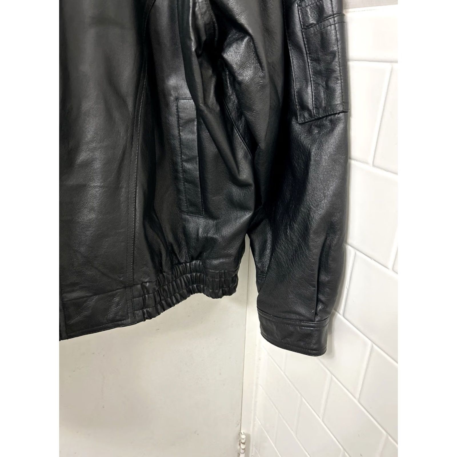Vintage Leather USA Army Bomber Jacket Mens 3XL Black Military L/S Size US XXL / EU 58 / 5 - 5 Thumbnail