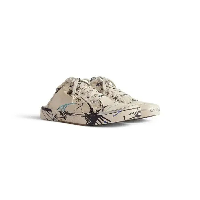 Balenciaga o1tr1nto0126 Paris Sketch Mules in Beige Size US 5 / IT 35 - 5 Thumbnail