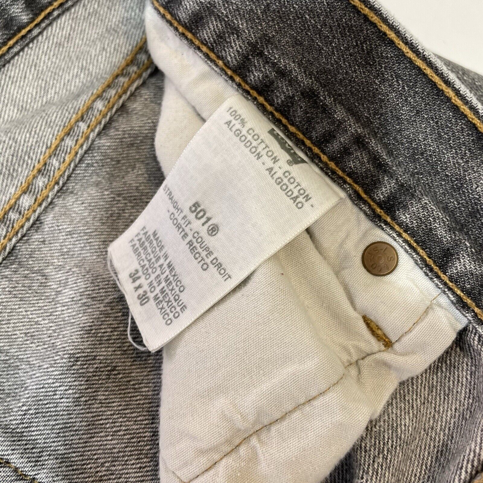 Levi's Levis 501 Denim Jeans Mens 34x30 Black Straight Button Fly Size US 34 / EU 50 - 9 Thumbnail