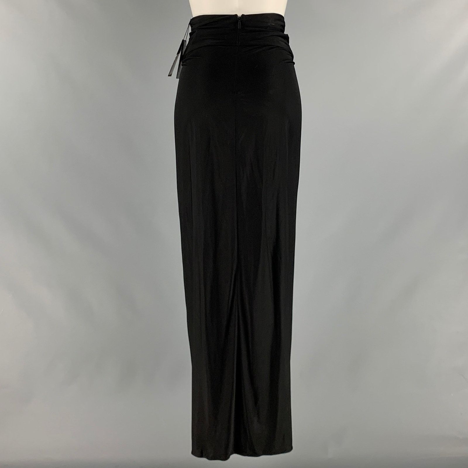 Saint Laurent Paris SAINT LAURENT Size 2 Black Jersey Long Skirt Size 25" / US 0 / IT 36 - 3 Thumbnail