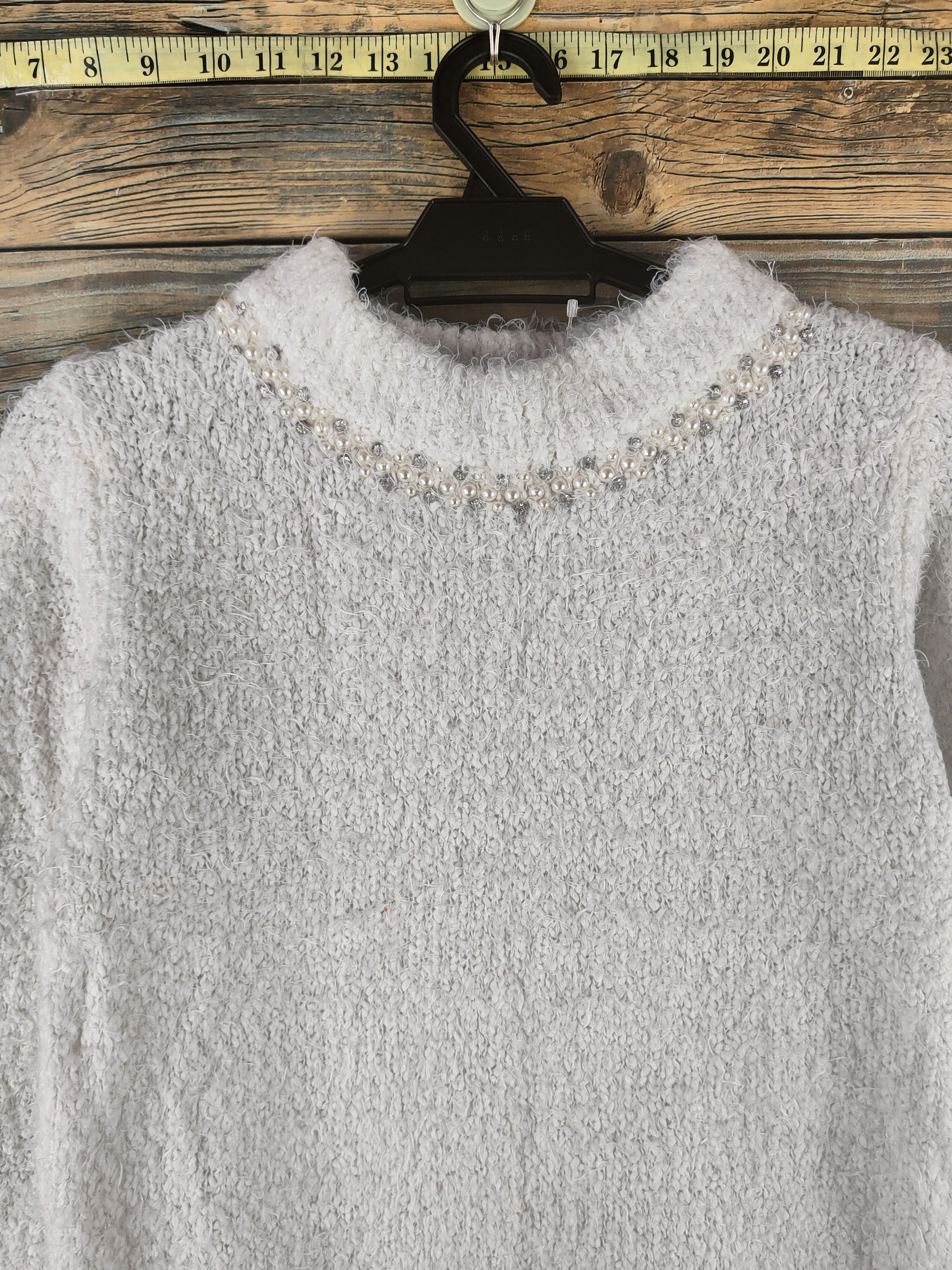 Japanese Brand DL Ann Basket White Fur Mohair Knitwear #46-511 Size S / US 4 / IT 40 - 2 Thumbnail