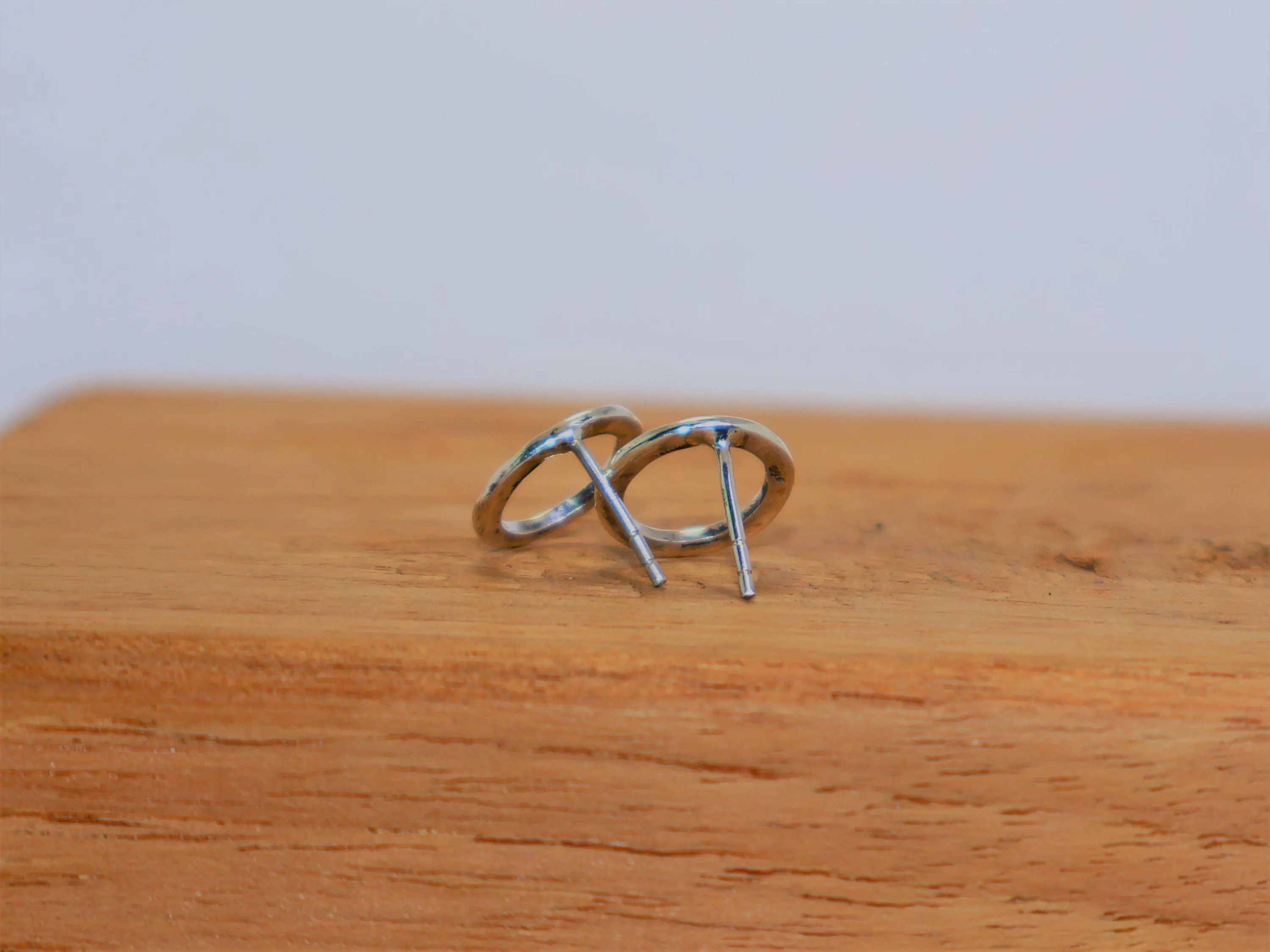 Handmade Open Circle Round Studs, 925 Silver Handmade Women Earrings, Size ONE SIZE - 8 Thumbnail