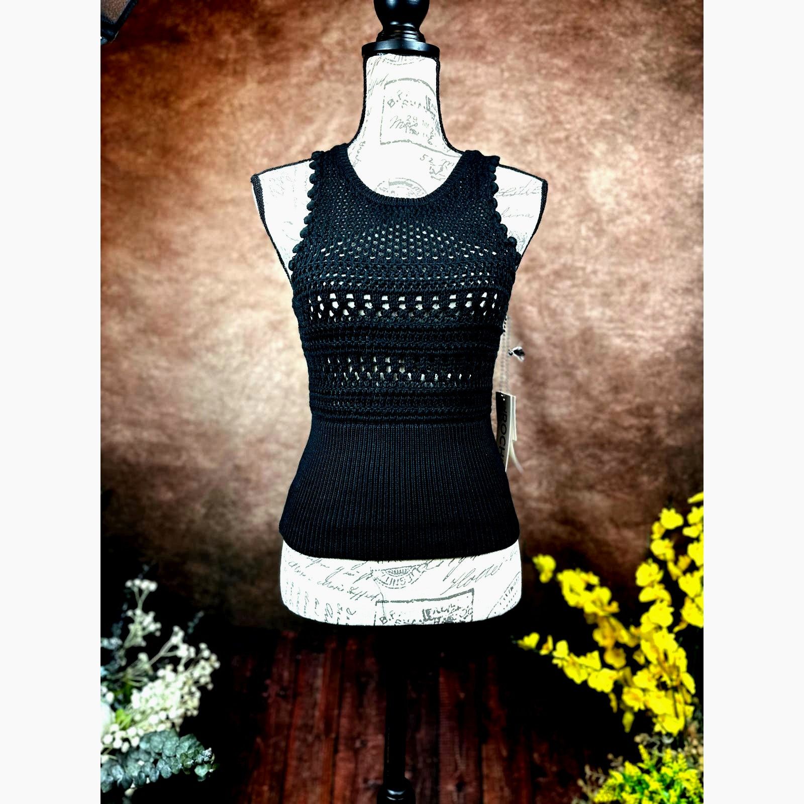 Other St Roche Crochet Semi Sheer Sleeveless Marilyn Tank Blck XS Size XS / US 0-2 / IT 36-38 - 8 Thumbnail