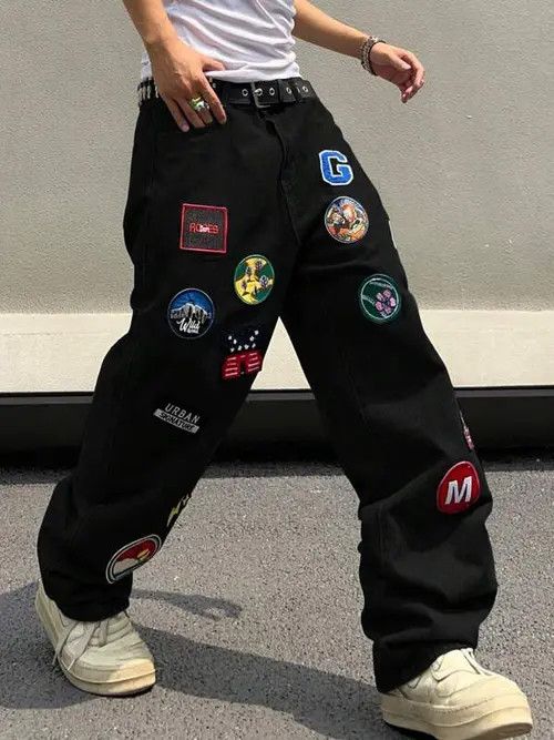 Japanese Brand × Vintage Patch Skate Baggy Denim Jeans Loose fit Size US 34 / EU 50 - 2 Thumbnail