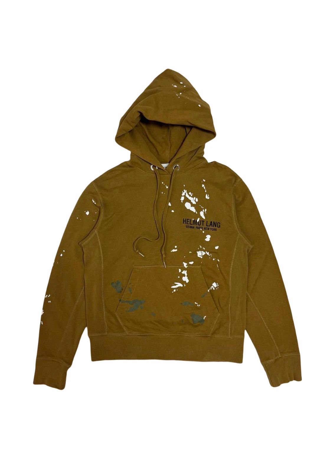image of Helmut Lang Paint Splatter Hoodie in Beige, Men's (Size Medium)