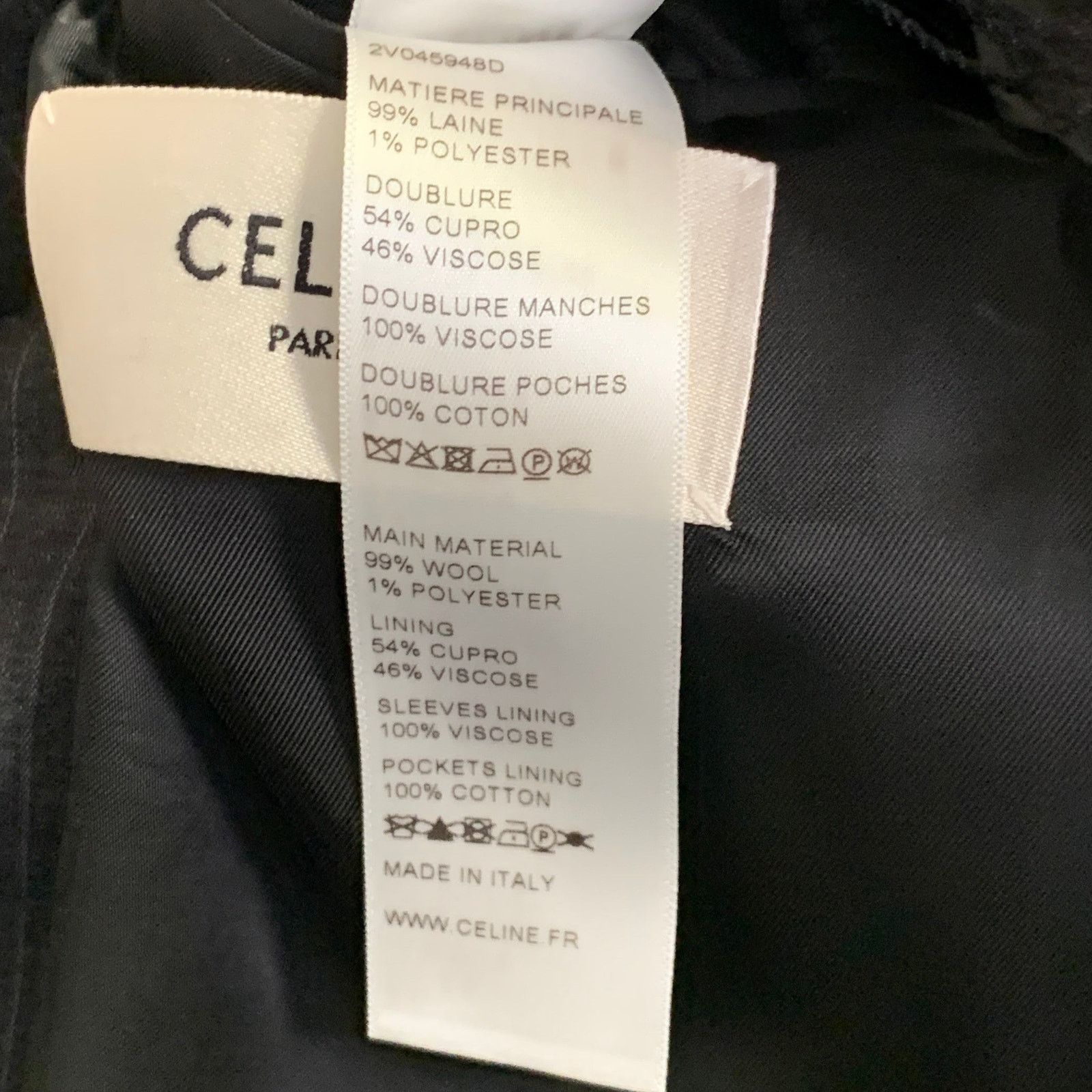 Celine Size 44 Regular Grey Charcoal Stripe Wool Polyester Suit Size 44R - 10 Thumbnail