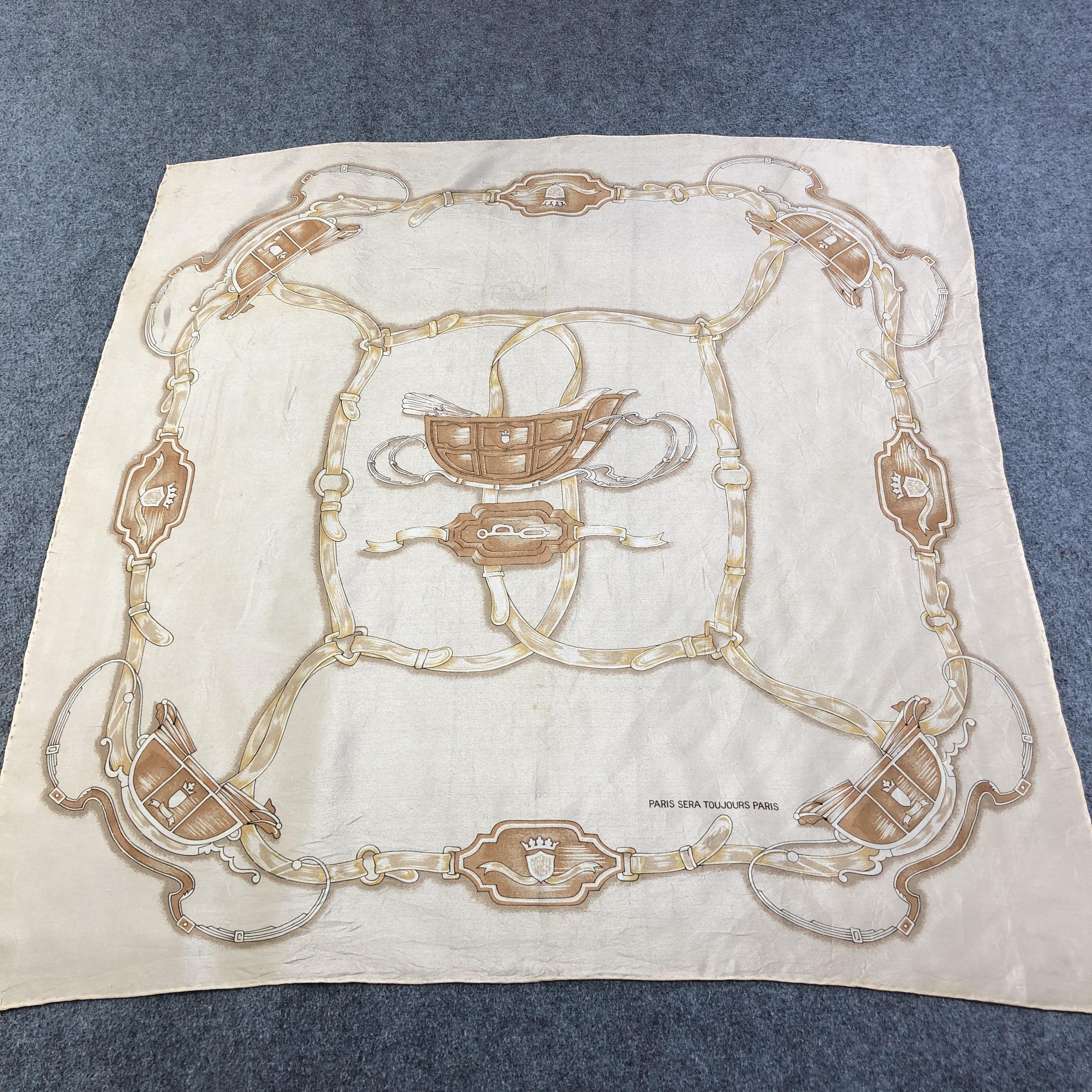 Vintage Vintage Paris Sera Toujours Paris Silk Scarf M717 Size ONE SIZE - 1 Thumbnail