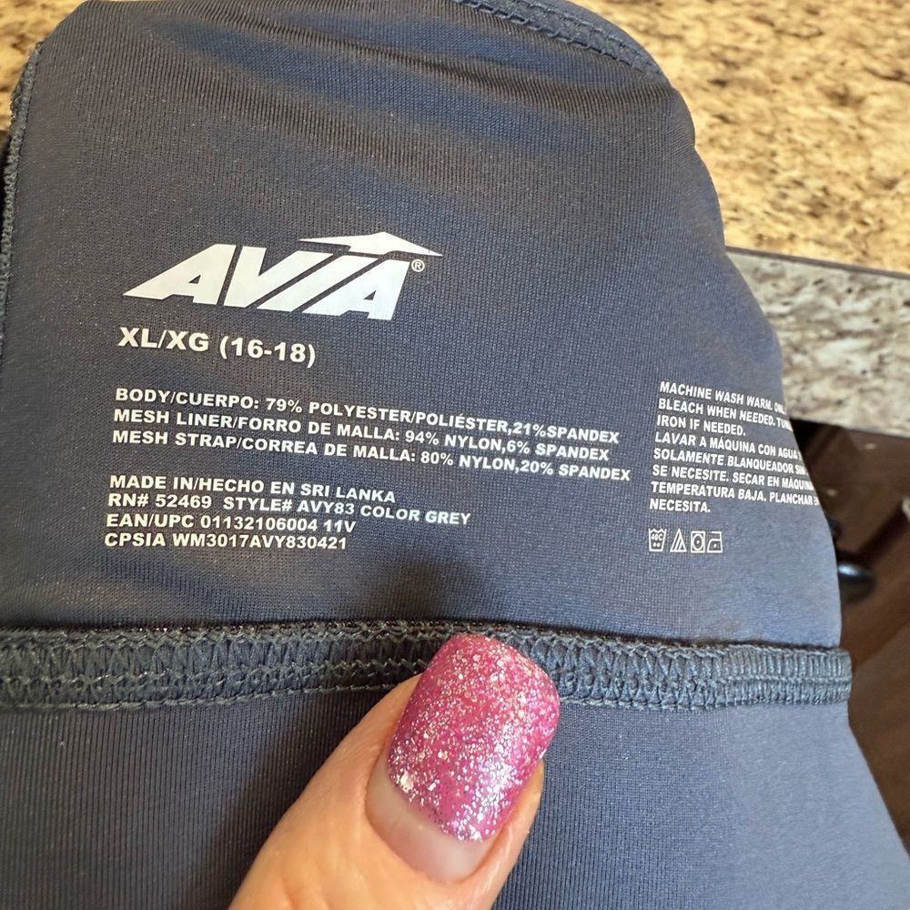 Avia Avia size XL, gray razorback, athletic bra Size M / US 6-8 / IT 42-44 - 3 Thumbnail