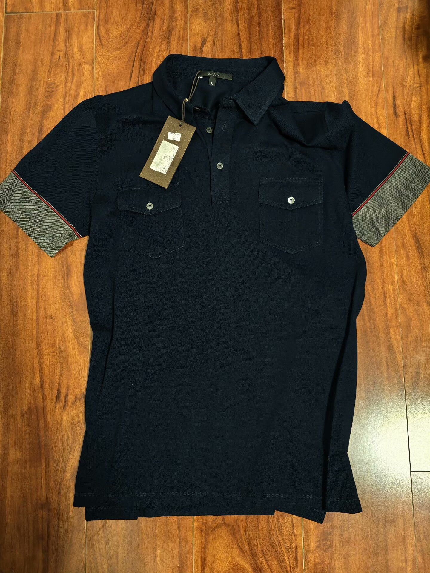 Gucci Gucci Classic Double Pocket Short Sleeve Polo Size US L / EU 52-54 / 3 - 1 Thumbnail