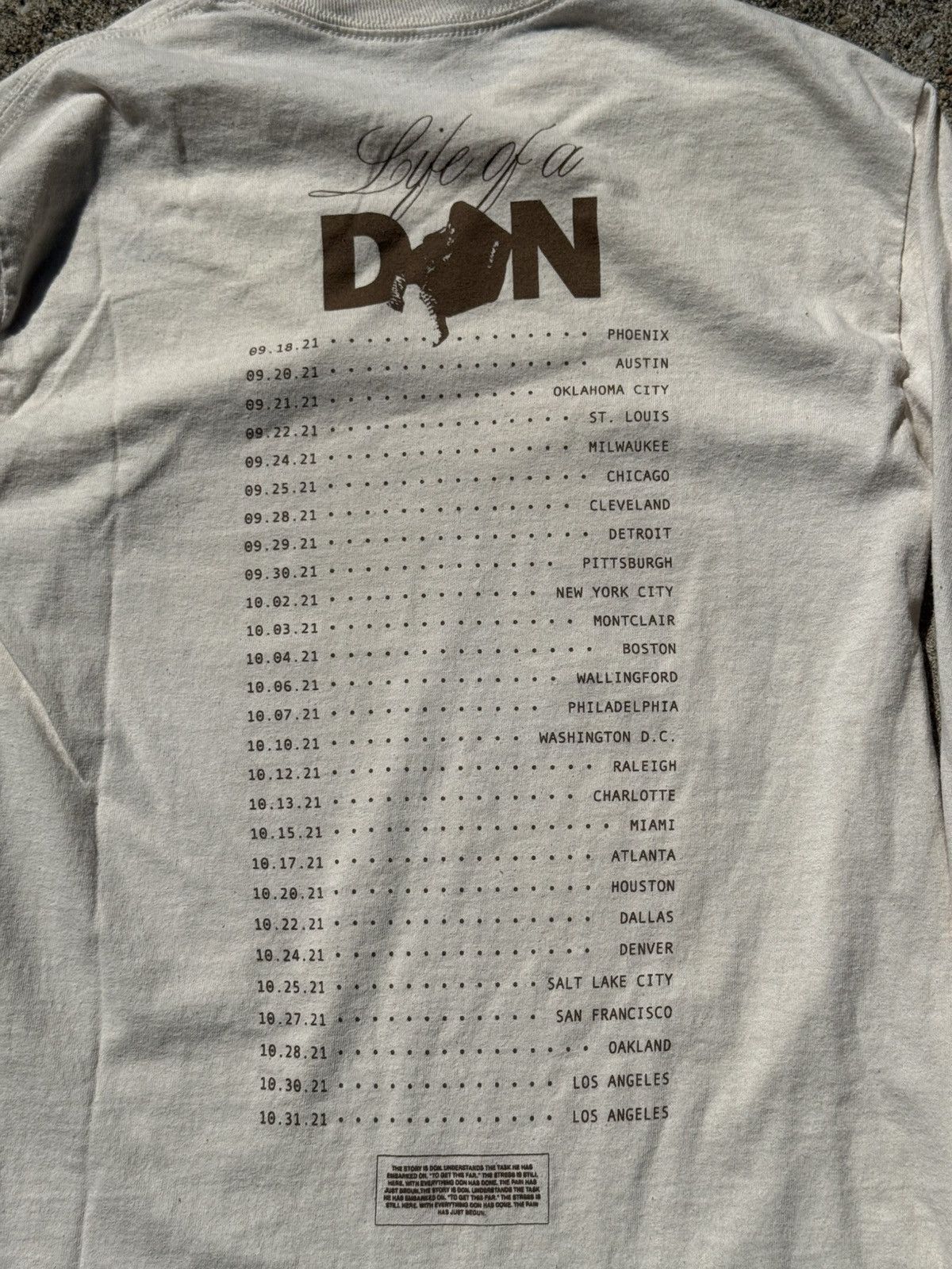 Other Don Toliver “Life of a Don” Tour Cream Tee Size US S / EU 44-46 / 1 - 6 Thumbnail