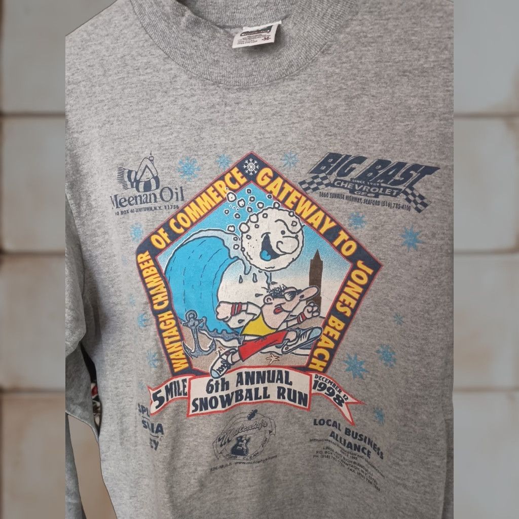 Vintage VINTAGE Made In USA Long Island New York 1990s Long Sleeve Pullover Size M Gray USA Pullover Mens Sweatshirt Long Sleeve M Size US M / EU 48-50 / 2 - 1 Thumbnail