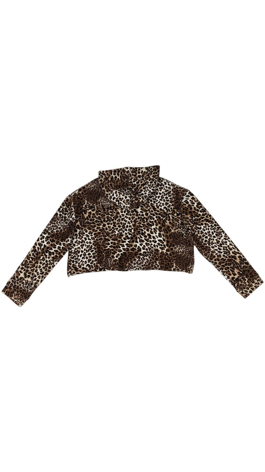 Vintage Vintage Y2K Made In Italy Leopard Cropped Hoodie OS Size ONE SIZE - 2 Thumbnail