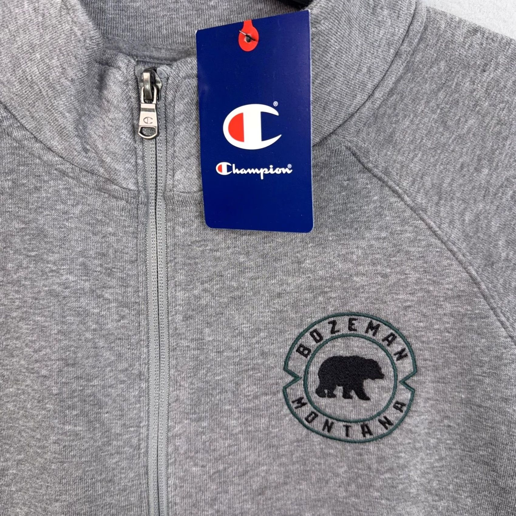 Champion Champion Mens Gray 1/4 Zip Sweatshirt Bozeman Montana Fleece Pullover L Large NWT Size US L / EU 52-54 / 3 - 5 Thumbnail