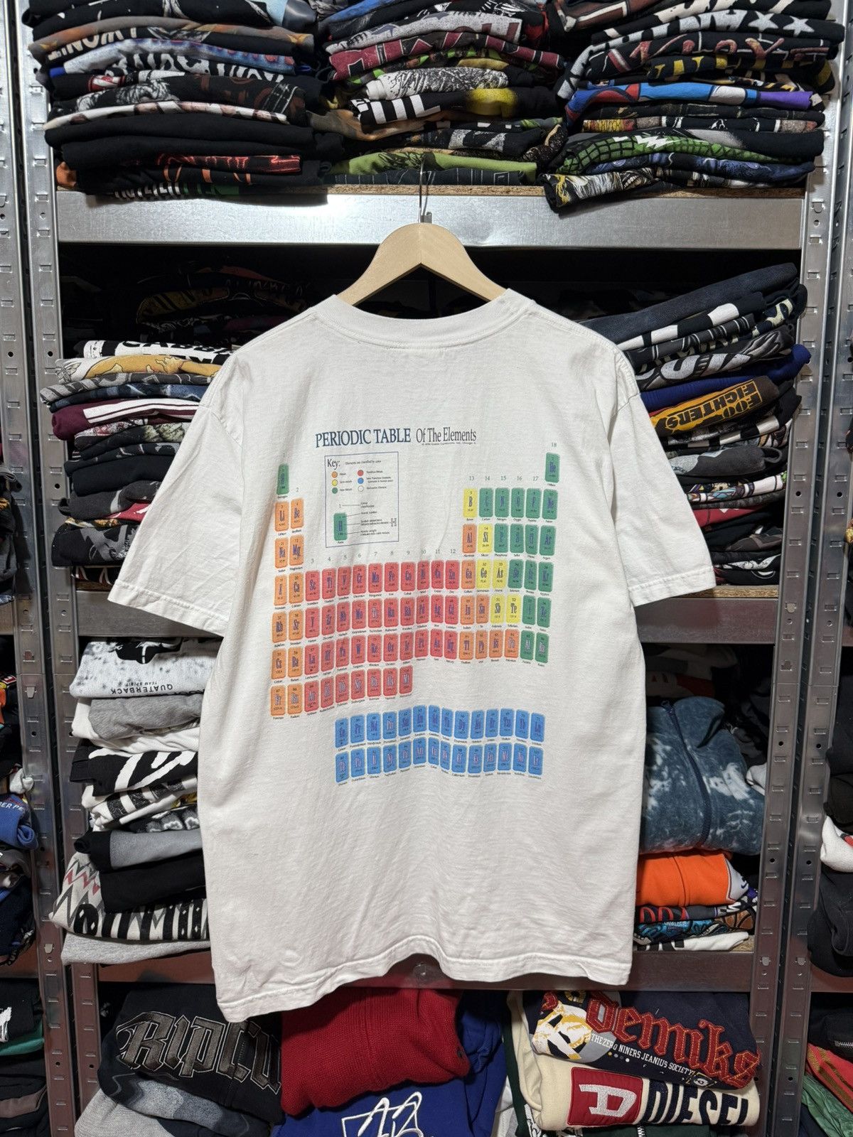 Vintage Vintage 90s PERIODIC TABLE OF ELEMENTS T-Shirt Y2K Hype Size US L / EU 52-54 / 3 - 1 Thumbnail