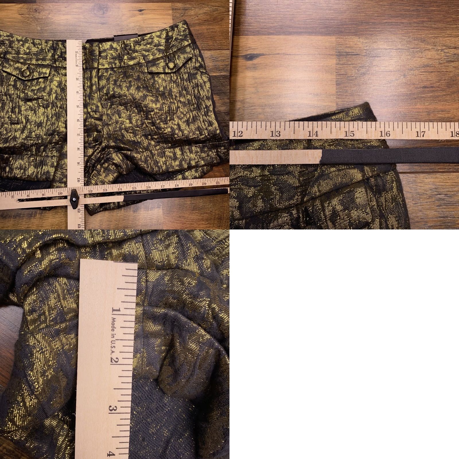 Express Express Chino Short Womens 6 Gold Metallic New Size 28" / US 6 / IT 42 - 8 Thumbnail
