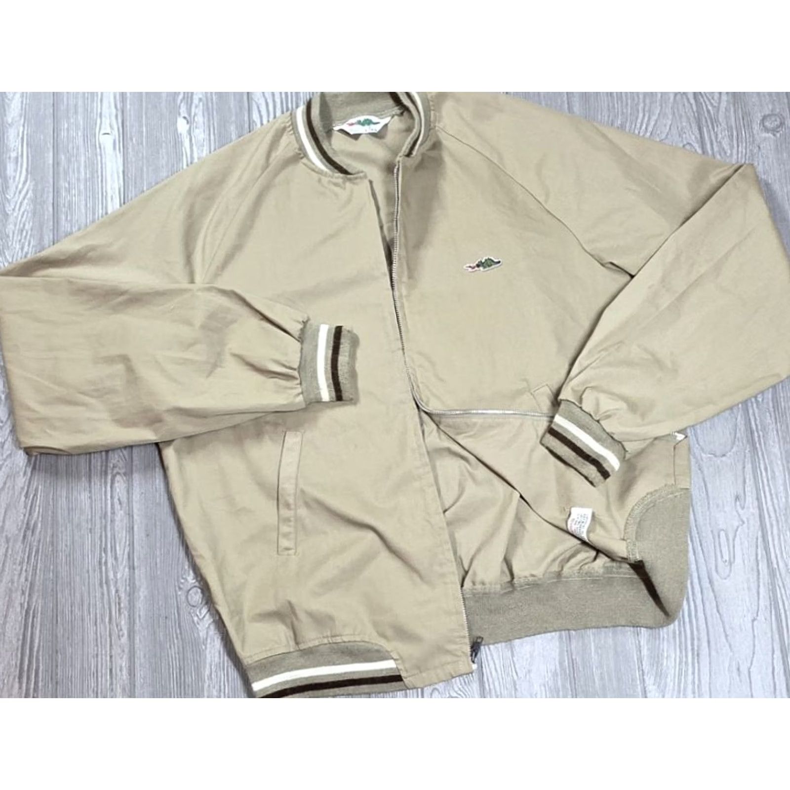 Sears VINTAGE Sears Braggin Dragon Bomber Jacket Beige XLT Tall Contrast trim Mens Jacket Size US XL / EU 56 / 4 - 4 Thumbnail