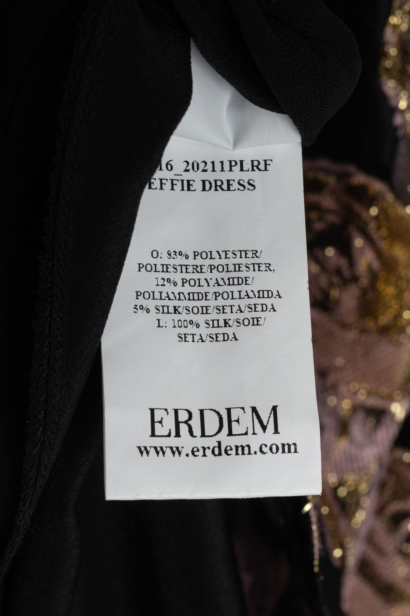 Erdem Erdem Effie Black Metallic Floral-Fil Coupe Organza Dress Size S / US 4 / IT 40 - 10 Thumbnail