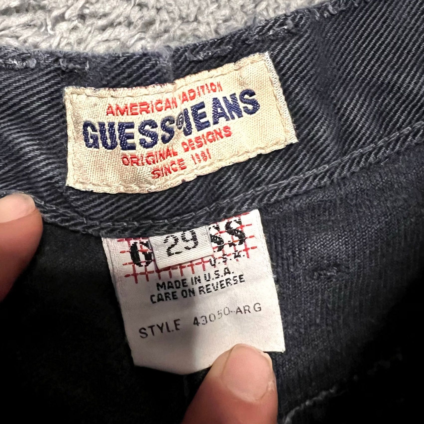 Guess VINTAGE Guess Jeans Mens 29 Blue Chino Denim USA Made Pants High Rise TAPERED Mens 29 Blue Chino Denim USA Made Pants High Rise 26x27 Size US 29 - 5 Thumbnail