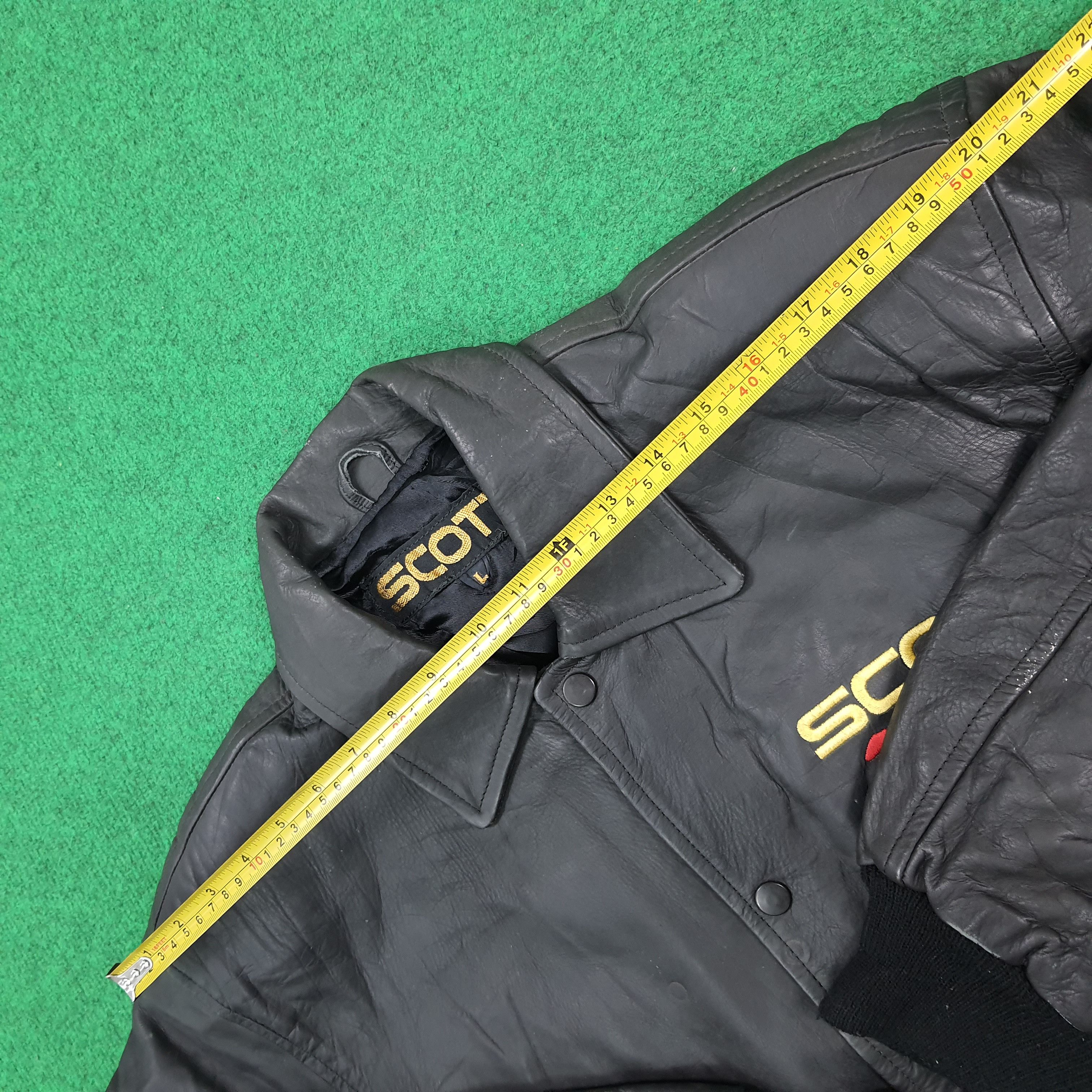 Vintage Vintage Scott Team Leather Jacket with Black Flames Size US L / EU 52-54 / 3 - 16 Thumbnail