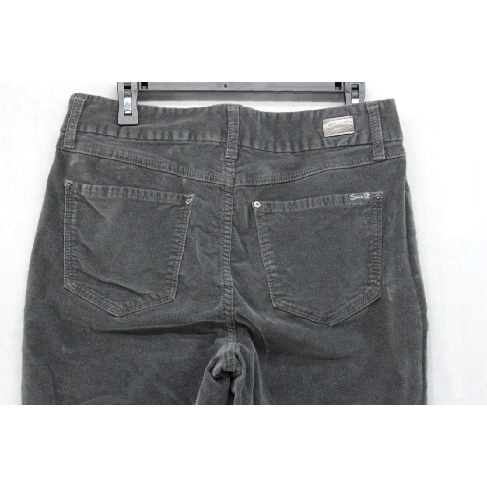 Vintage VINTAGE? (No) Seven7 Pants Women's 12 High Rise Skinny Tummyless Gray Stretch Corduroy Size 34" / US 12 / IT 48 - 6 Thumbnail