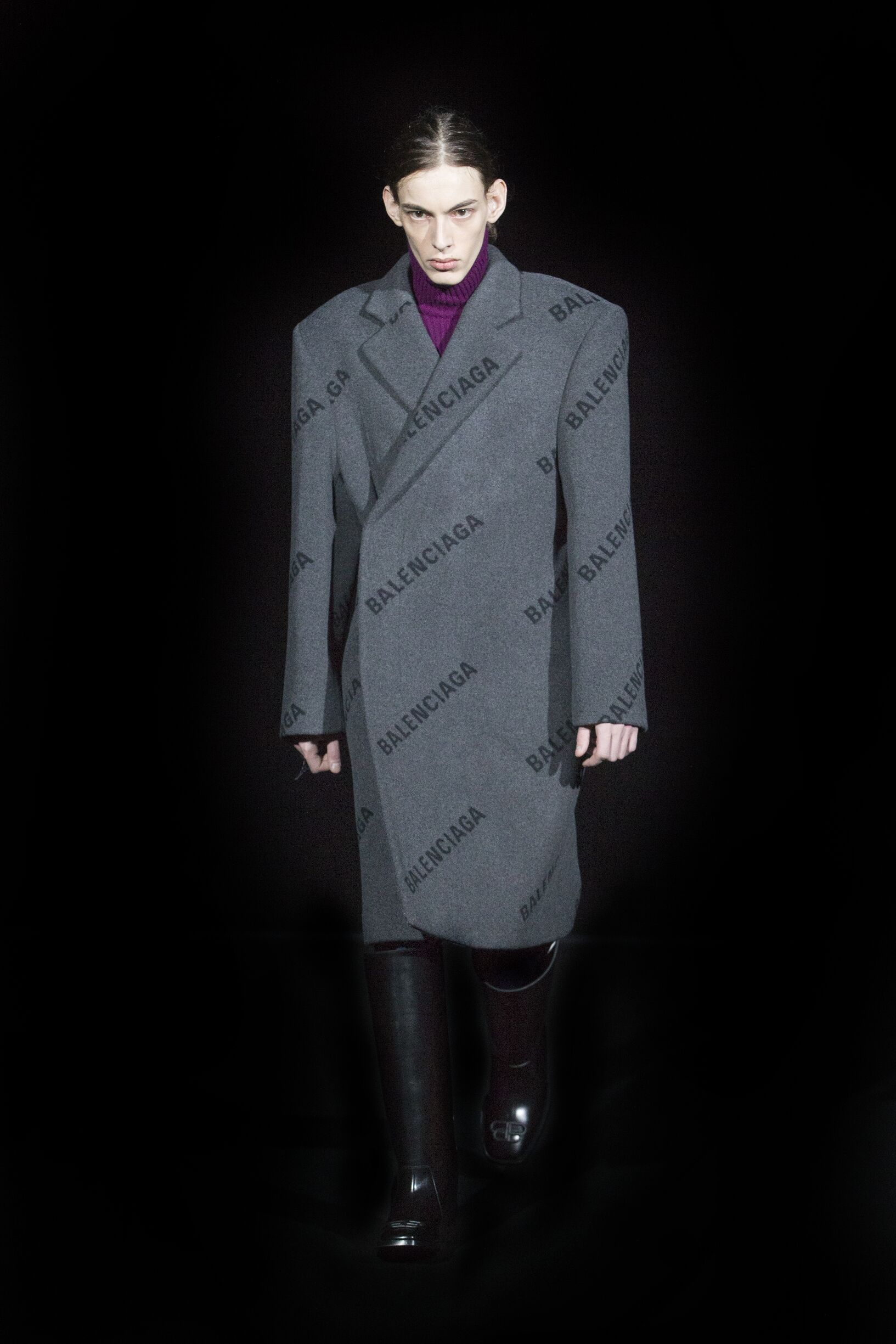 image of Balenciaga Fw19 Shifted Cashmere Coat Size 46 in Grey, Men's