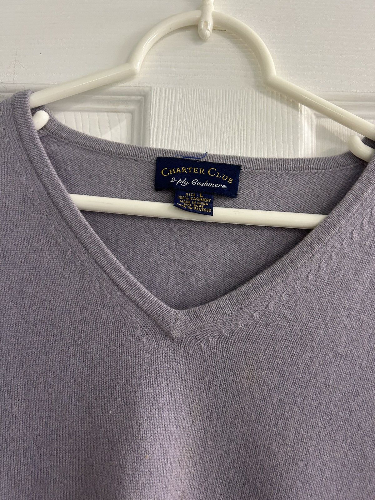 Charter Club Charter Club 2-Ply Cashmere Lavender Purple Sweater Size L / US 10 / IT 46 - 2 Thumbnail
