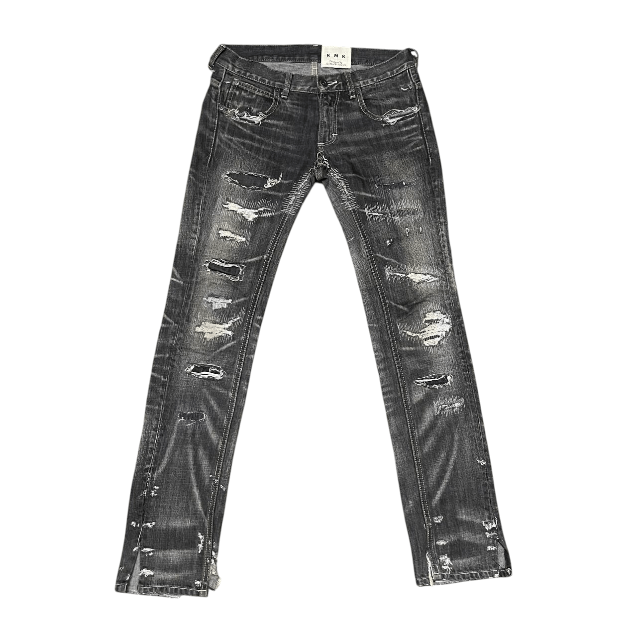Hysteric Glamour Vintage KMK Kingly Mask Distressed Pants Size US 30 / EU 46 - 1 Thumbnail