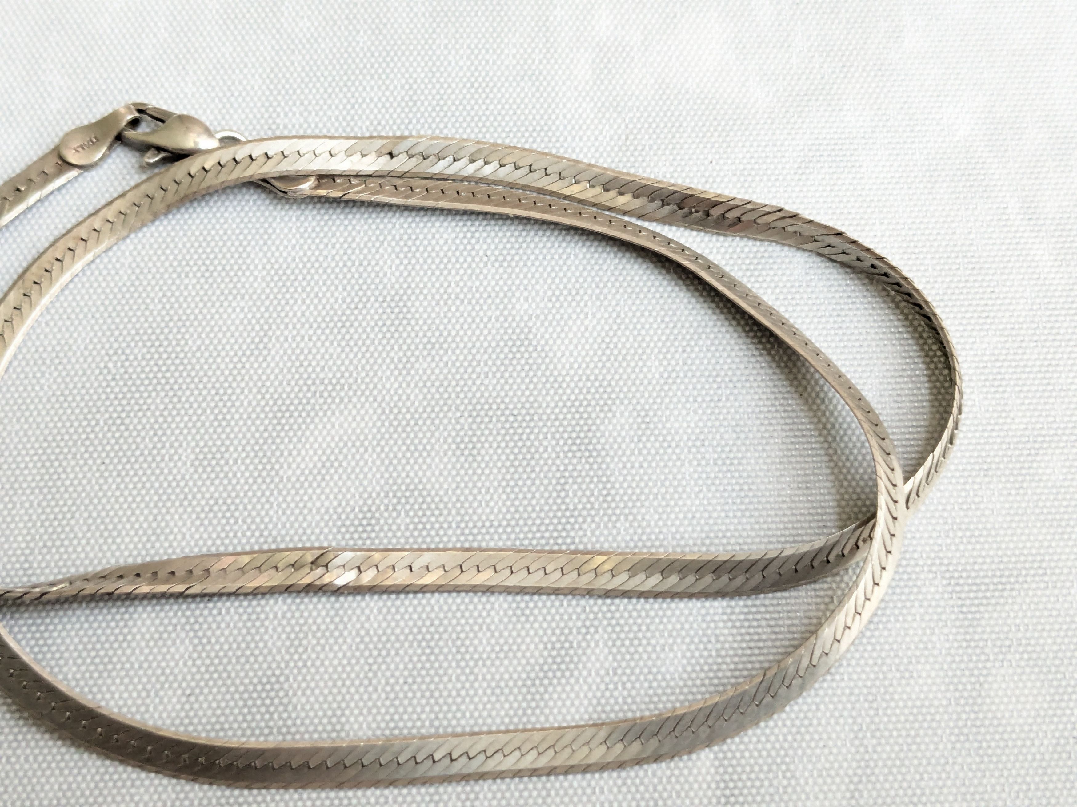 Jewelry Vintage Sterling Silver Herringbone Necklace 20" Size ONE SIZE - 8 Thumbnail