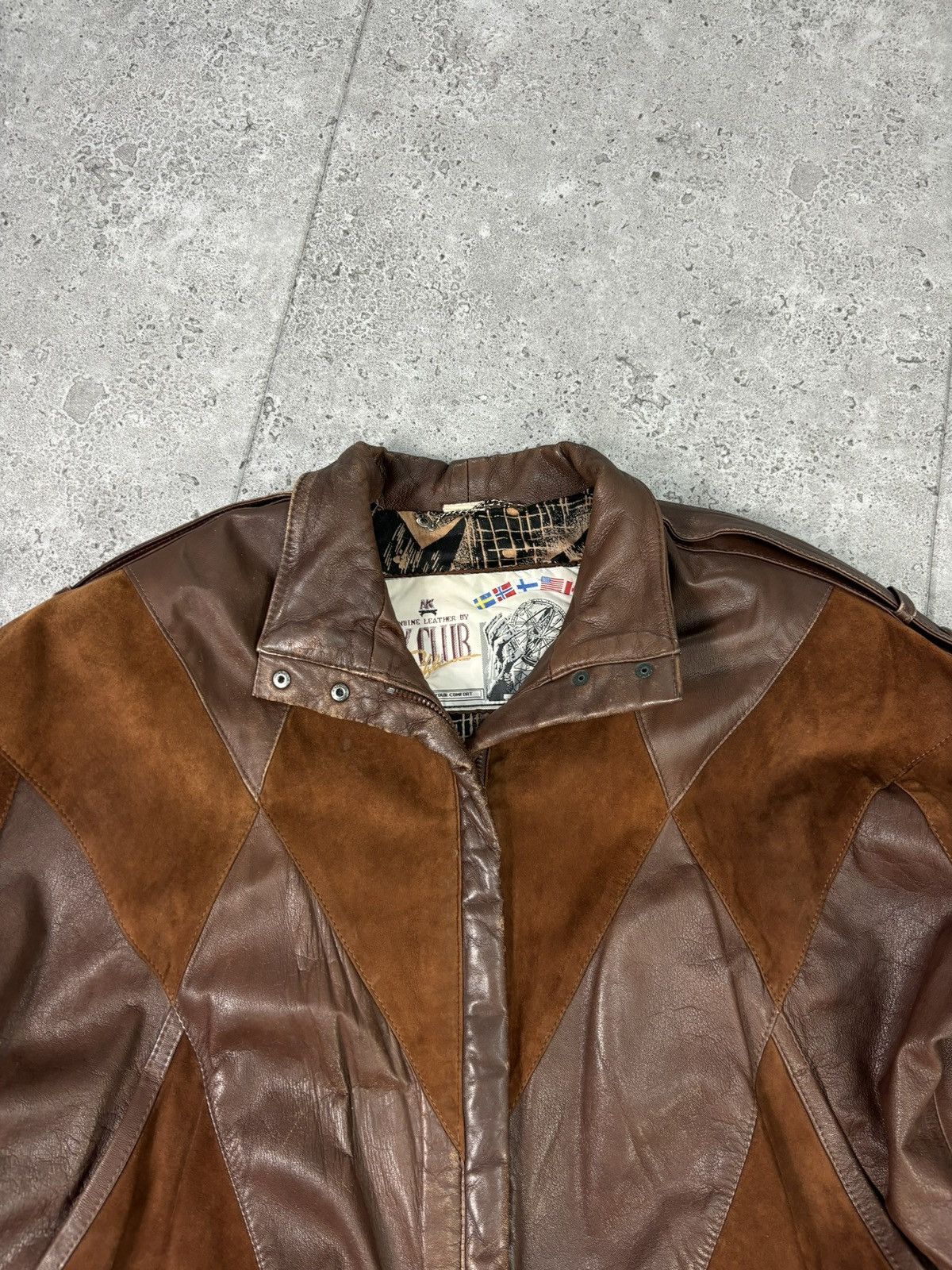 Japanese Brand × Vintage 2000s Japanese Patchwork Leather Jacket Avant Garde Brown Size US M / EU 48-50 / 2 - 2 Thumbnail