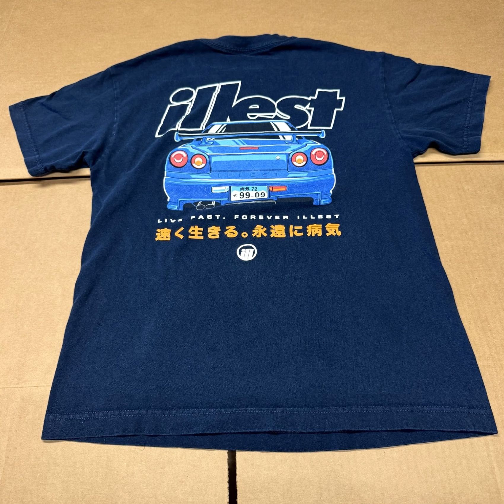 Illesteva Illest Shirt Mens M Blue Live Fast Forever JDM Car Graphic Crew Neck Tee Streetwear Size US M / EU 48-50 / 2 - 7 Thumbnail