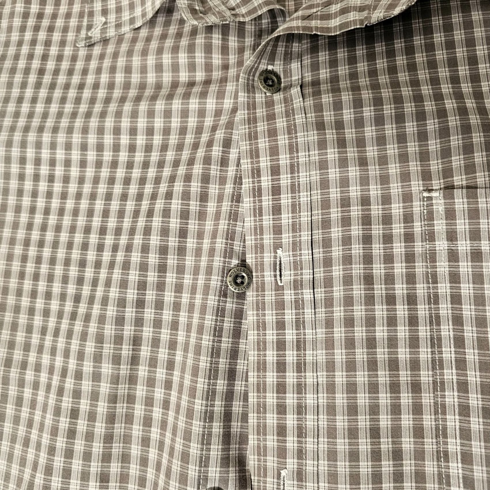 Vintage Wolverine Button-Up Shirt Men's 2XL Gray Plaid Short Sleeve Work Casual Pocket Size US XXL / EU 58 / 5 - 4 Thumbnail