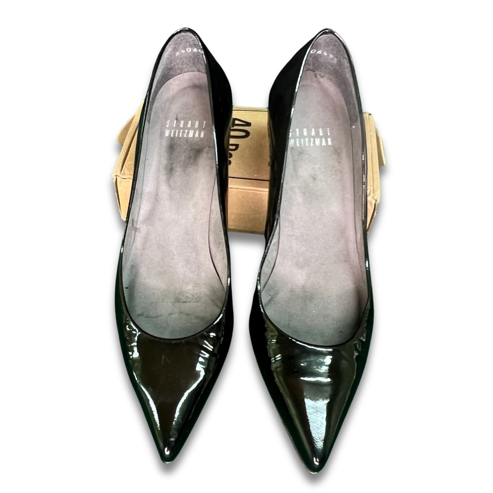 Stuart Weitzman Stuart Weitzman Black Patent Leather Kitten-Heel Pumps Women Size US 7.5 / IT 37.5 - 2 Thumbnail