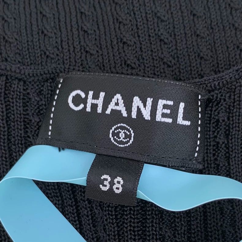 Chanel Chanel Black diamond-encrusted knitted strap vest 2506-Next Size XS / US 0-2 / IT 36-38 - 7 Thumbnail