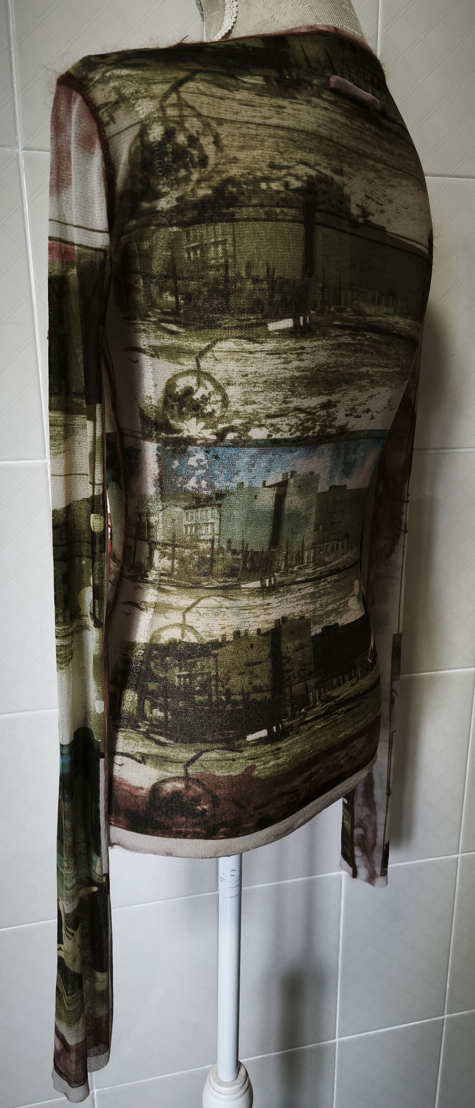 Jean Paul Gaultier 2002 - Old buildings photos print - mesh top Size M / US 6-8 / IT 42-44 - 19 Thumbnail
