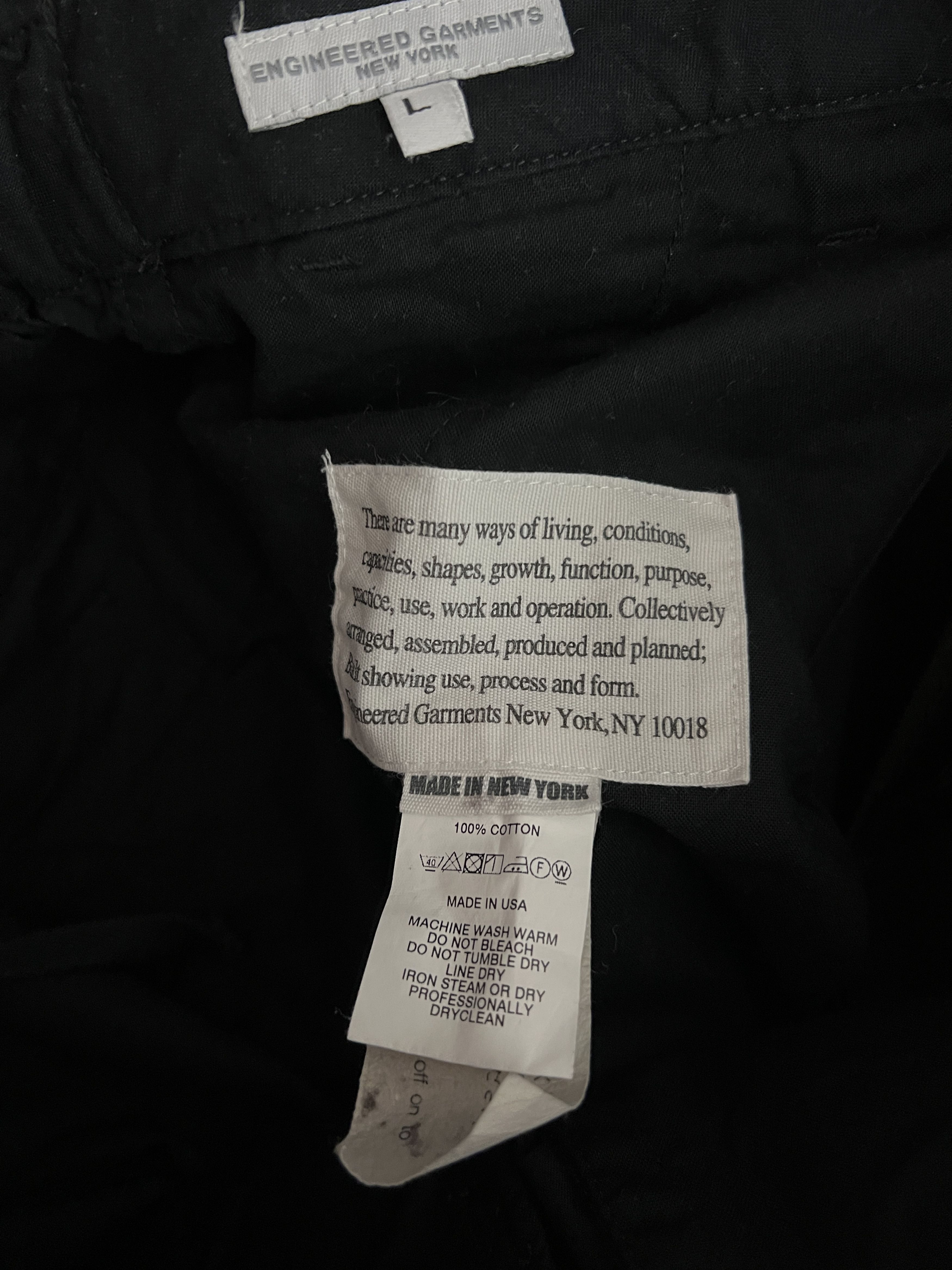 Engineered Garments Black Pleated Cotton Trousers Size US 34 / EU 50 - 7 Thumbnail