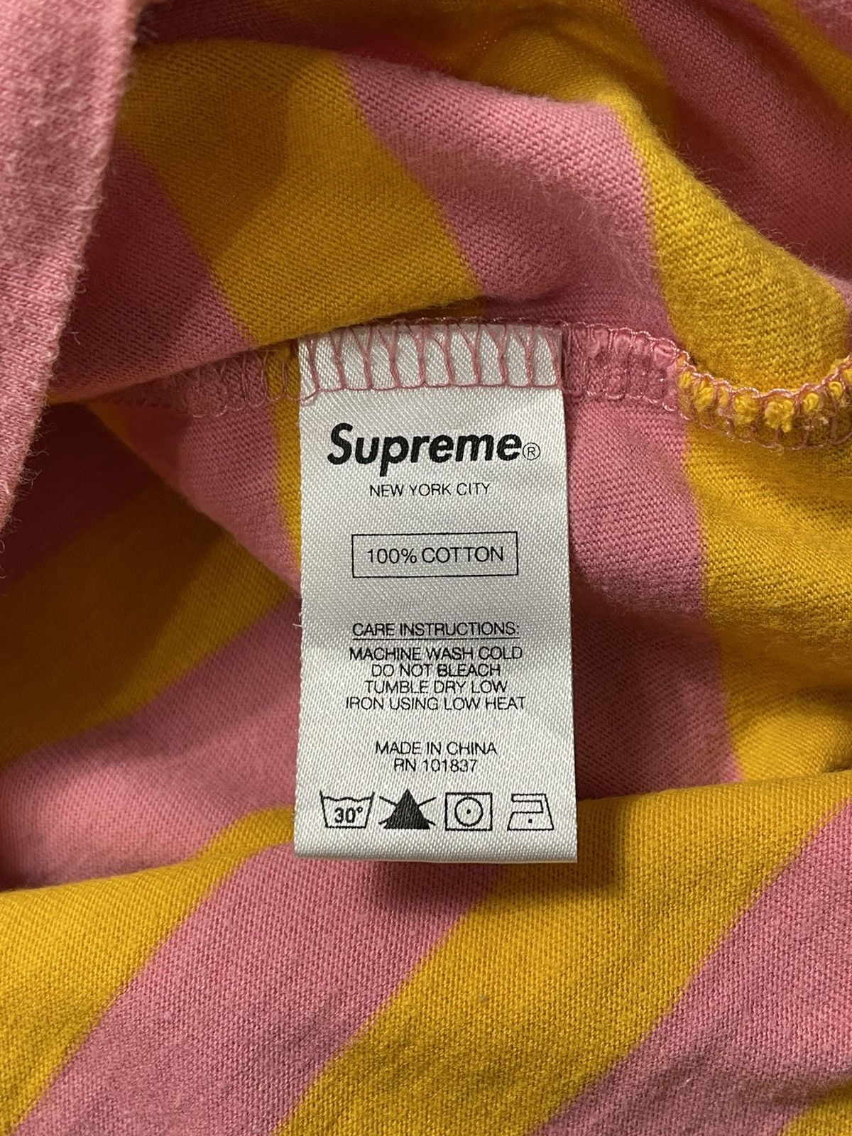 Supreme Supreme Bar Striped Tee SS18 Orange/Pink Size M Streetwear Size US M / EU 48-50 / 2 - 5 Thumbnail
