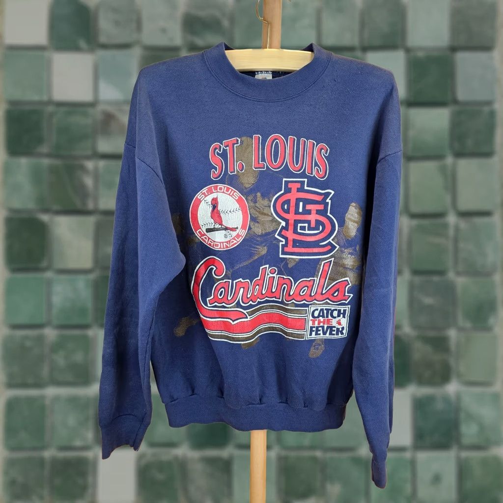 Fruit Of The Loom VINTAGE ST-LOUIS CARDINALS CATCH THE FEVER MLB BLUE SWEATSHIRT SZ XLARGE 90' Size US XL / EU 56 / 4 - 1 Thumbnail