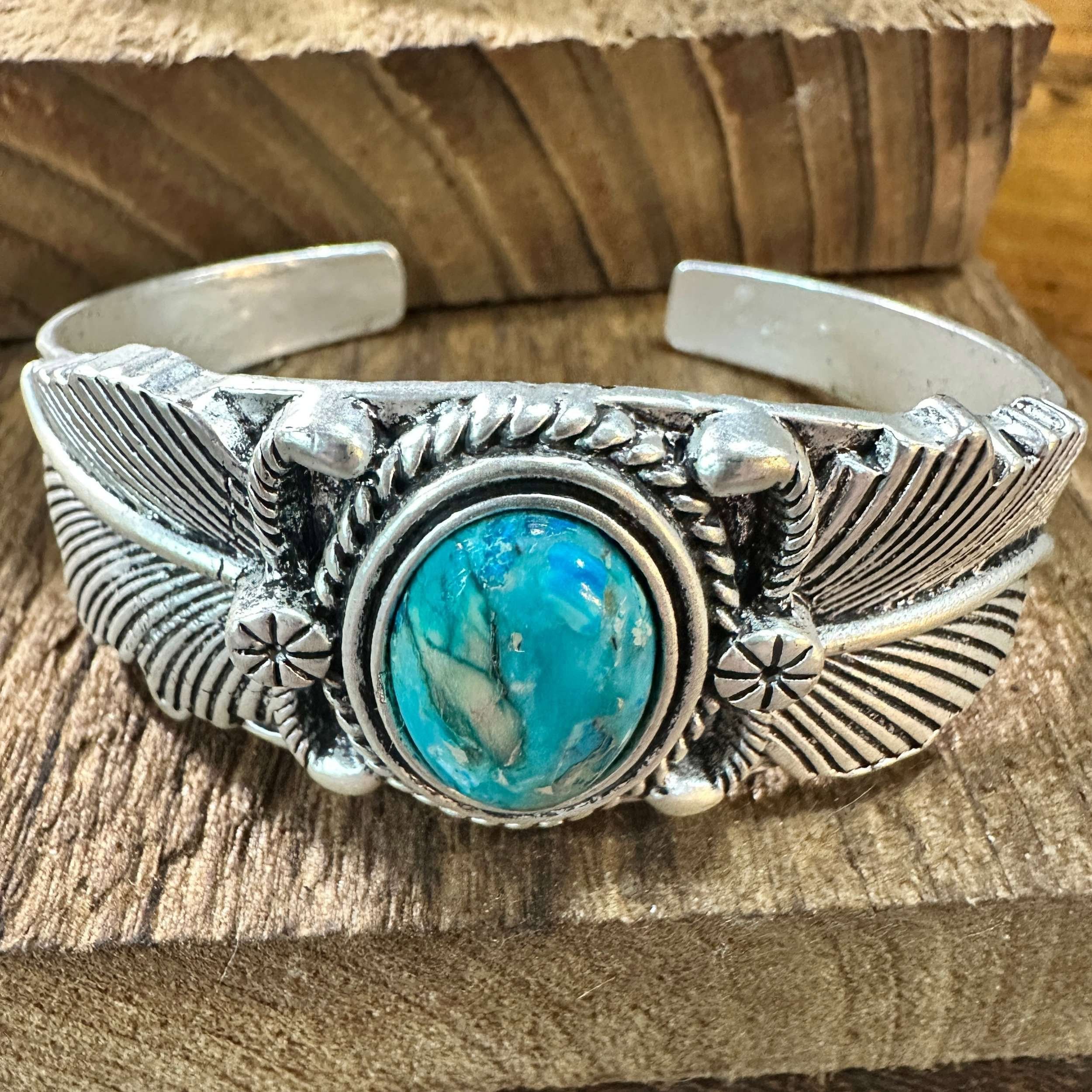 Other Turquoise Cuff Bracelet - Authentic Navajo Style, Boho Nativ Size ONE SIZE - 1 Thumbnail