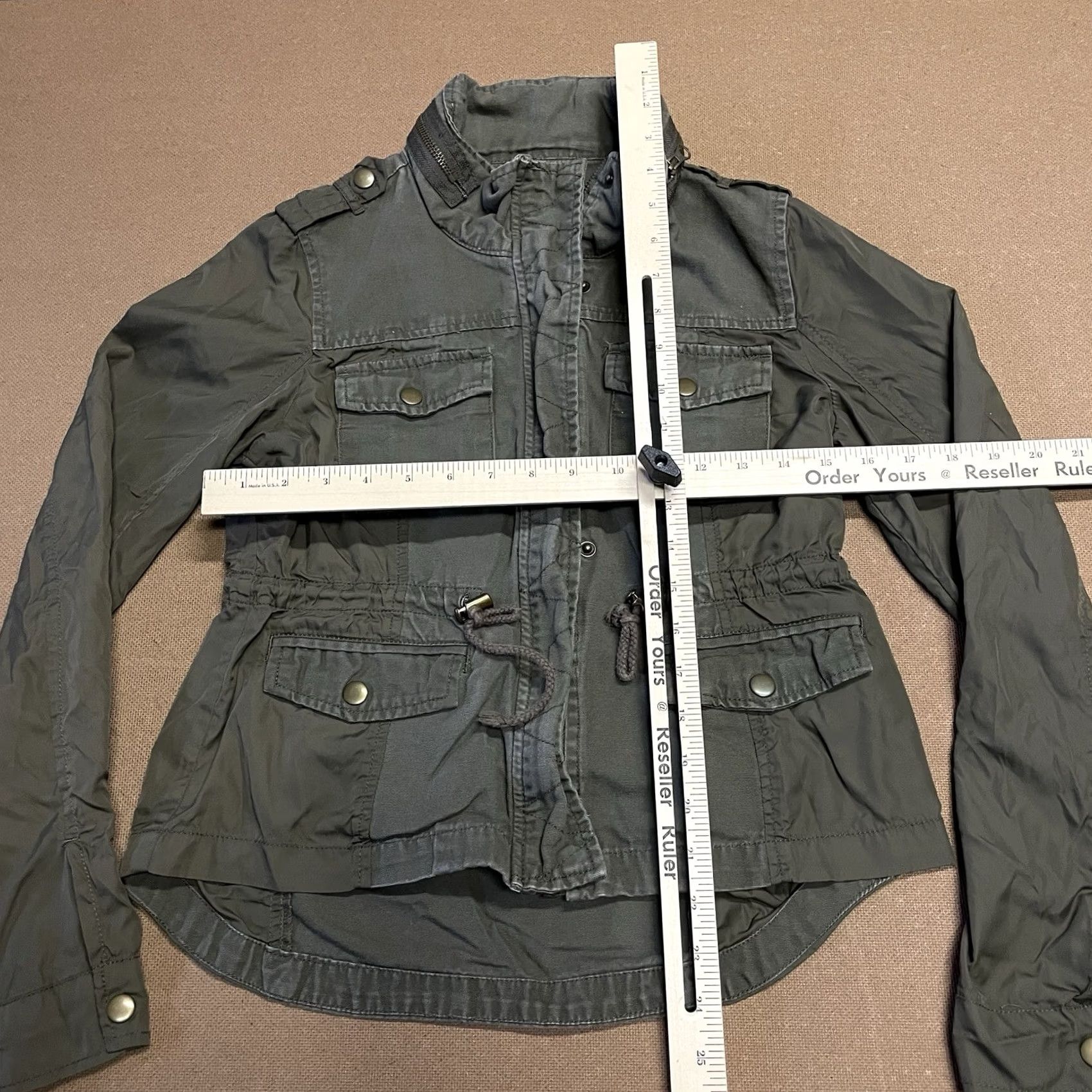 Vintage American Rag Cie Jacket Womens Small Army Green Full Zip Hoodie Pockets Ladies Size S / US 4 / IT 40 - 5 Thumbnail