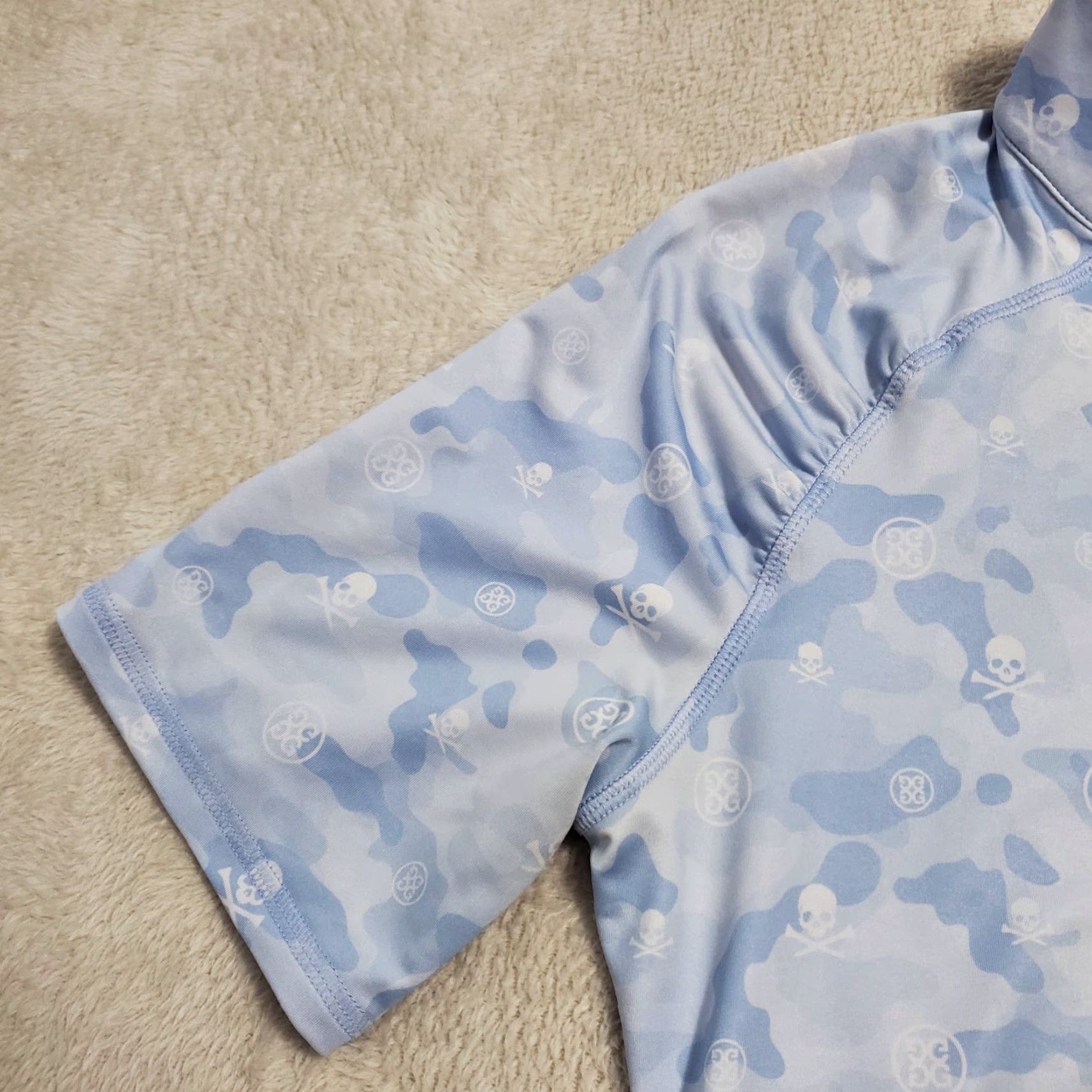 G/FORE G/Fore Skull Icon Camo Quarter Zip Top Women S Ice Blue Tech Jersey Golf Shirt Size S / US 4 / IT 40 - 5 Thumbnail