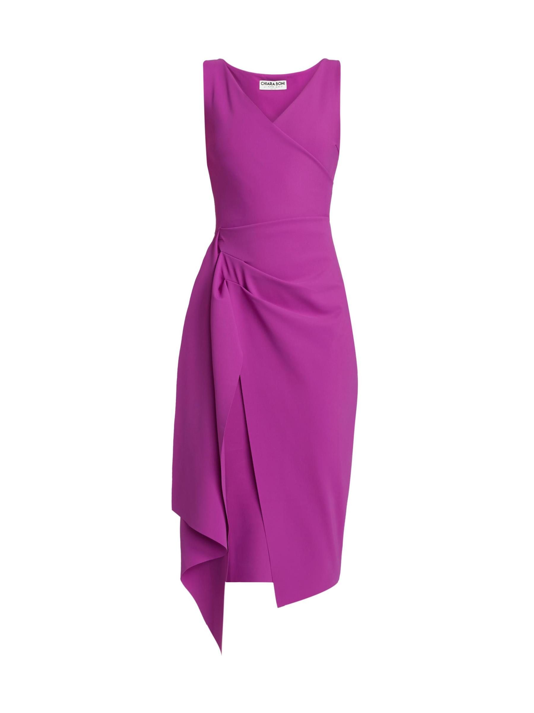 Chiara Boni Chiara Boni Robe Ellia Draped V-Neck Cocktail Dress Size S / US 4 / IT 40 - 2 Thumbnail