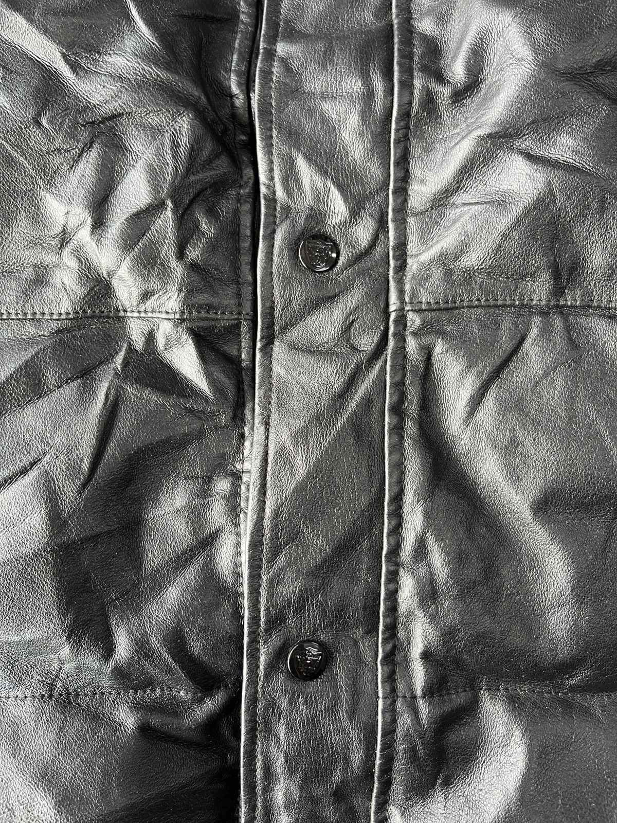 14th Addiction Vintage Genuine Leather Puffer Jacket Nanushka Yeezy Style Size US L / EU 52-54 / 3 - 3 Thumbnail