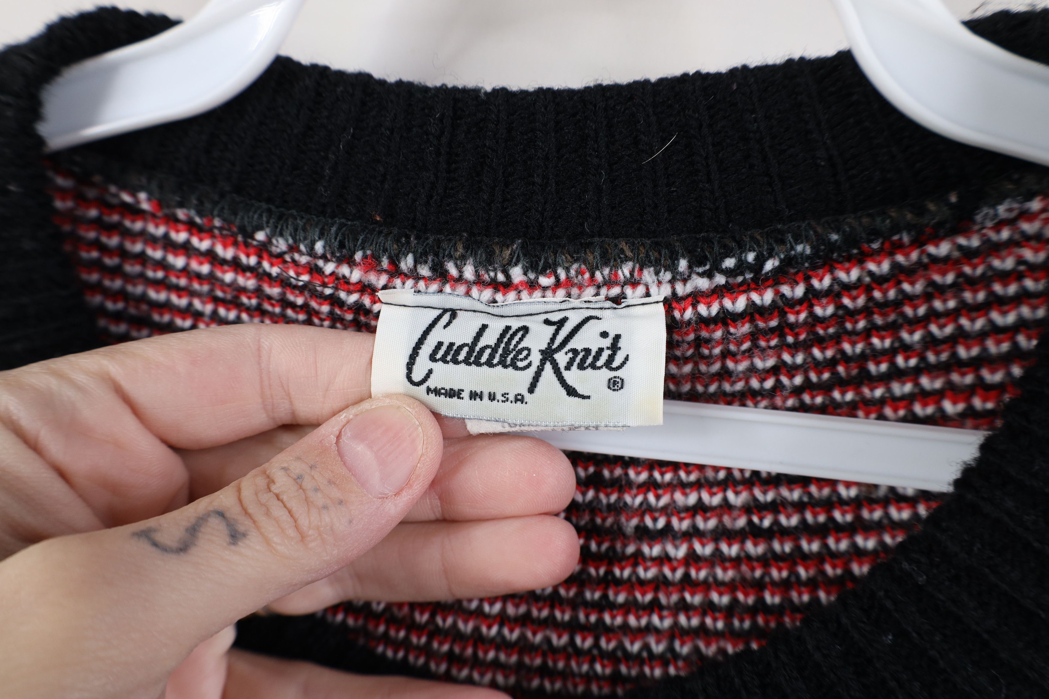 Vintage Vintage 90s Streetwear Plaid Knit Crewneck Sweater USA Size L / US 10 / IT 46 - 6 Thumbnail