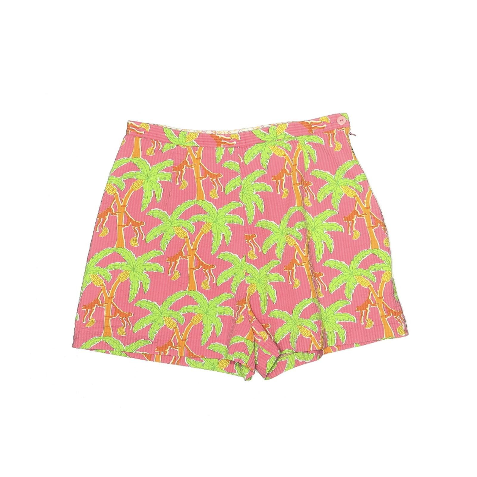 Other Lilly Pulitzer Perfectly Pink Palm High Waist Shorts Size 10 Size 32" / US 10 / IT 46 - 1 Thumbnail